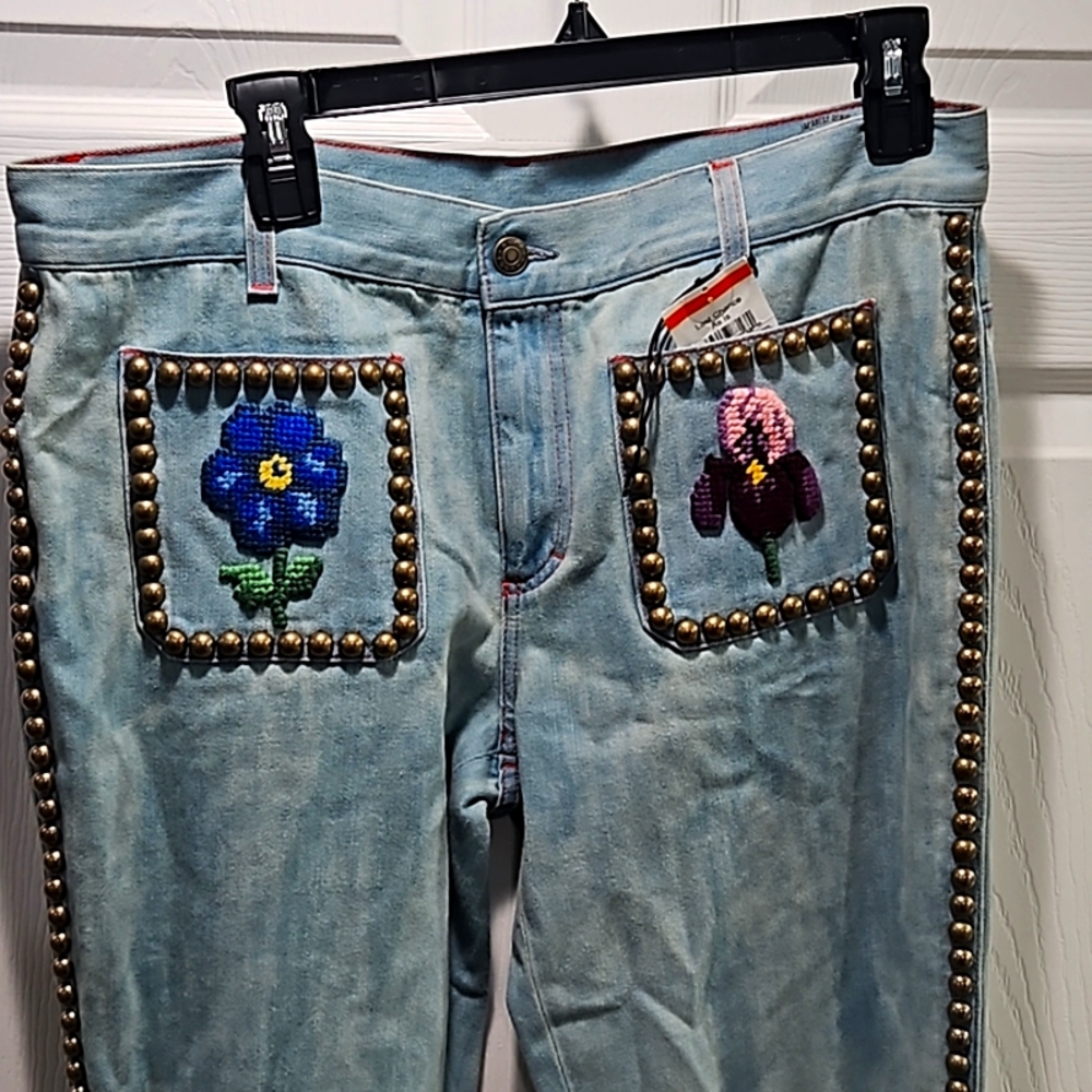 Gucci Studden Embroidered jeans